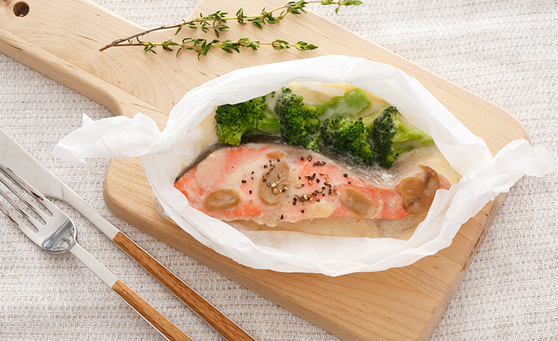 大塚食品 マイサイズを使ったアレンジレシピ 鮭のチーズ包み焼き