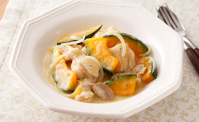 マイサイズ アレンジレシピ 鶏とかぼちゃのチーズソース 大塚食品